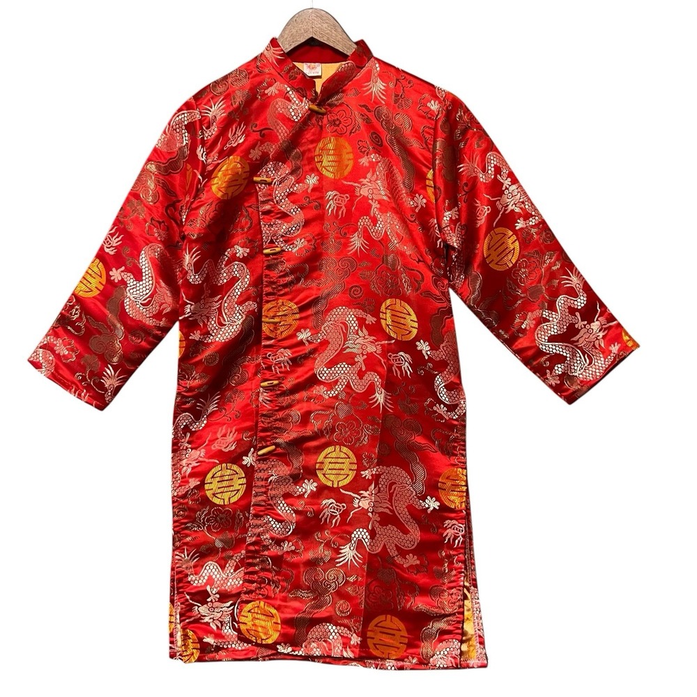 Van Kim Kids Vietnamese Garment Mandarin Collar Wooden Toggle Buttons